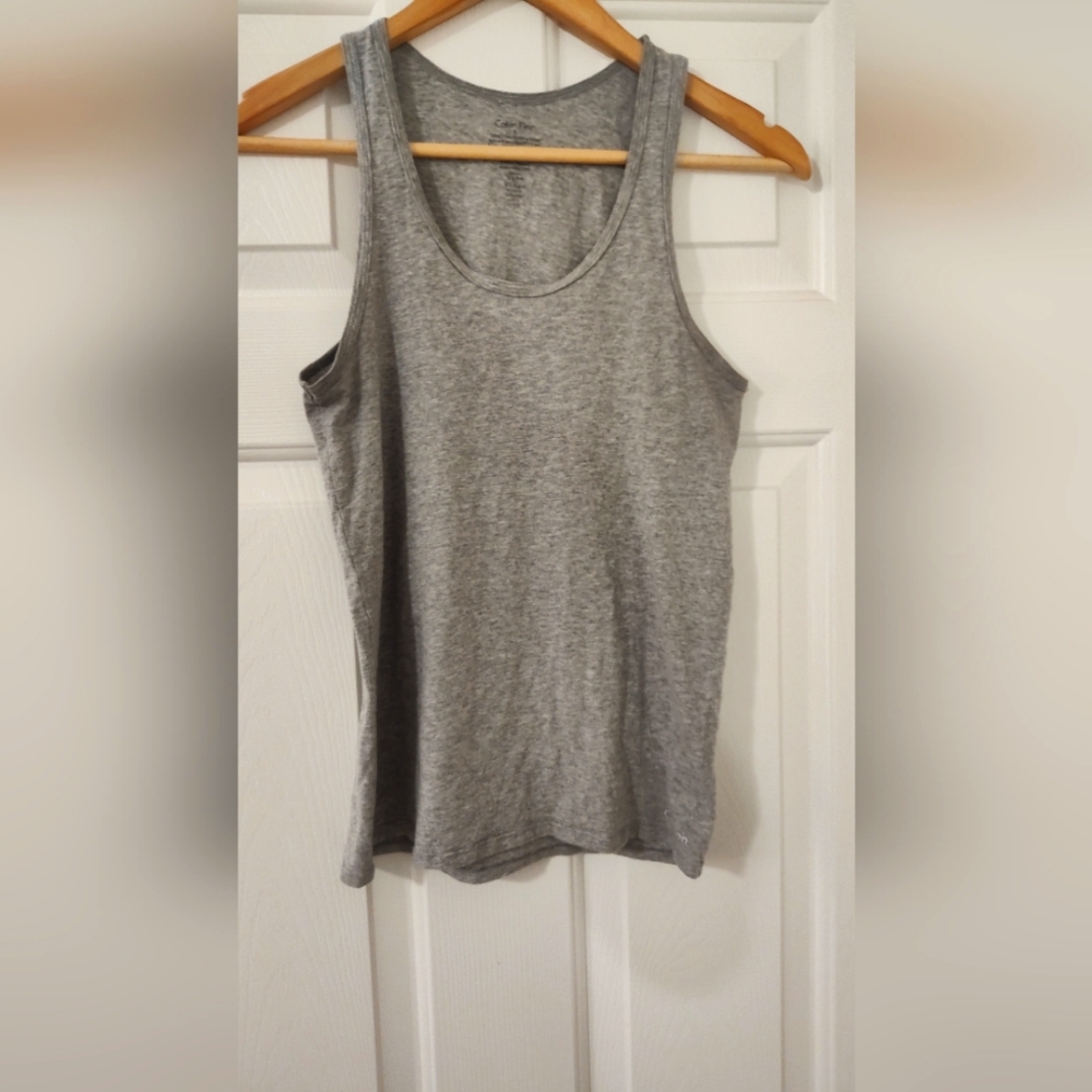 Calvin Klein Women's Gray Tank Top, Size Small, 95% cotton